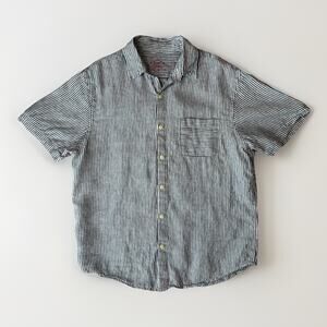 Alex Crane Linen Shirt L Multicolor Striped Casual Button Up New York Minimalist